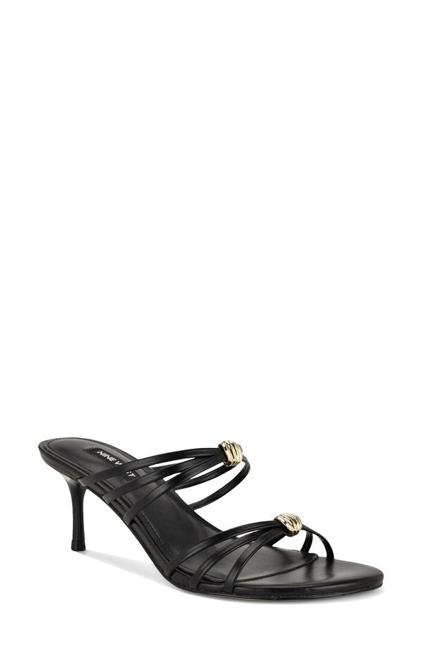ナインウェスト レディース シューズ ヒール サンダル Nine West Grece Strappy Sandal Black ブラック