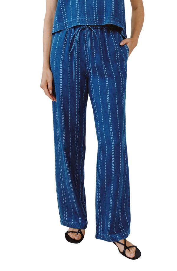 ベラダール レディース ボトムス レギンス パンツ Bella Dahl Indigo Stripe Drawstring Tencel Pants Indigo Stripe インディゴ