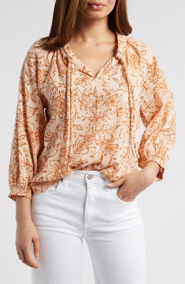 ウィットウィズダム レディース トップス シャツ フラワー柄 コットン フラワー Wit Wisdom Floral Cotton Peasantopeach Pie Clementine Multi