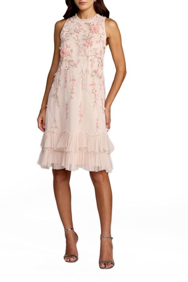 マックダガル レディース トップス ワンピース ティアード ハイネック フラワー柄 フリル フラワー Mac Duggal Embellished Ruffle Tiered High Neck Fl