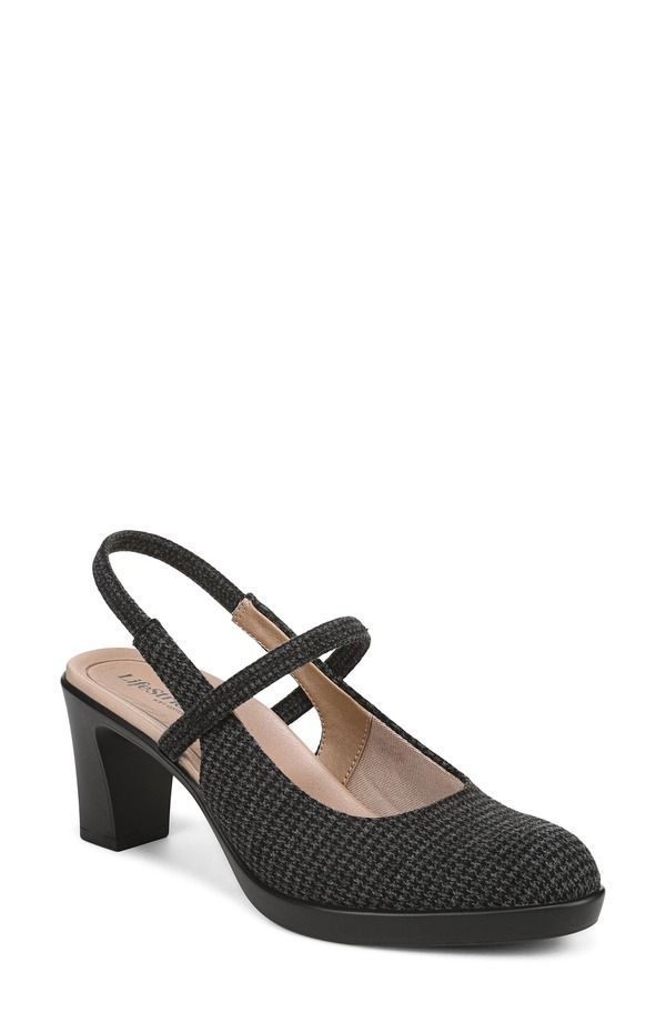 ライフストライド レディース シューズ パンプス プラットフォーム LifeStridevoke Slingback Mary Jane Platform Pump Black Grey ブラック