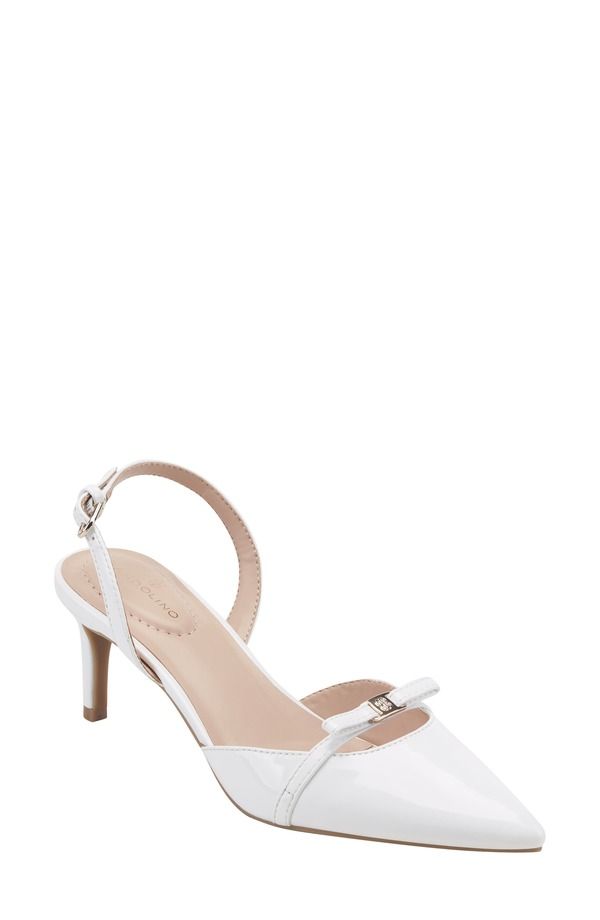 バンドリーノ レディース シューズ ヒール Bandolino Pracen Slingback Pointed Toe Pump White ホワイト