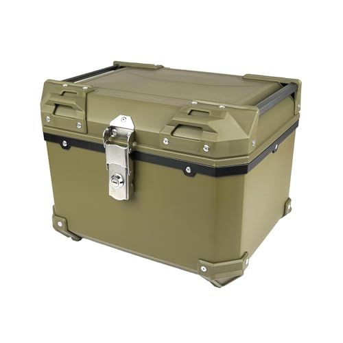 R★HI-LINE バイクリアボックス 汎用 45L 大容量 防水 トップケース ABS樹脂製 軽量 簡単取り付け ヘルメット収納可能 キーロック可能 取り付けベース付き レストバック付き バイクトランク バイクボックス e311de2a