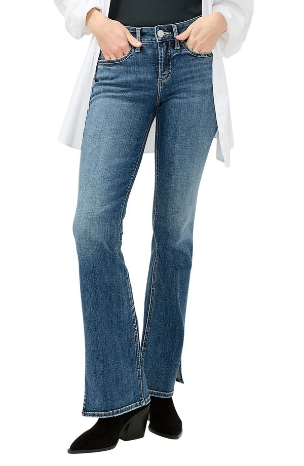 シルバー ジーンズ レディース ボトムス デニムパンツ ブーツカット ブーツ Silver Jeans Co Suki Curvy Mid Rise Slim Bootcut Jeans Kenned