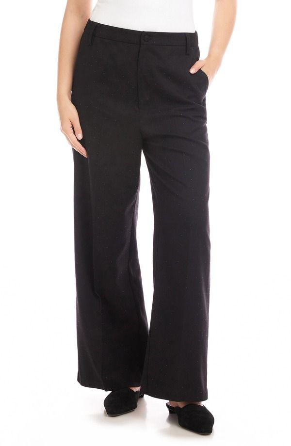 カレンケーン レディース ボトムス レギンス ワイドレッグ パンツ Karen Kanembelished Wide Leg Pants Black ブラック