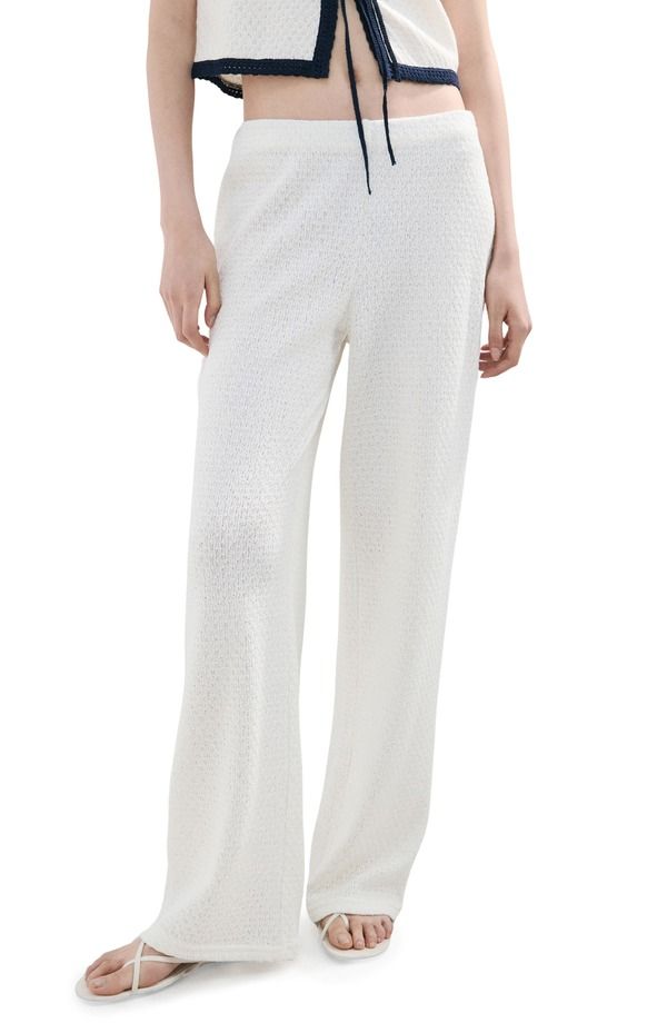 マンゴ レディース ボトムス デニムパンツ ストレート MANGO Nati Textured Straight Leg Pants Ecru エクリュ 15,525円