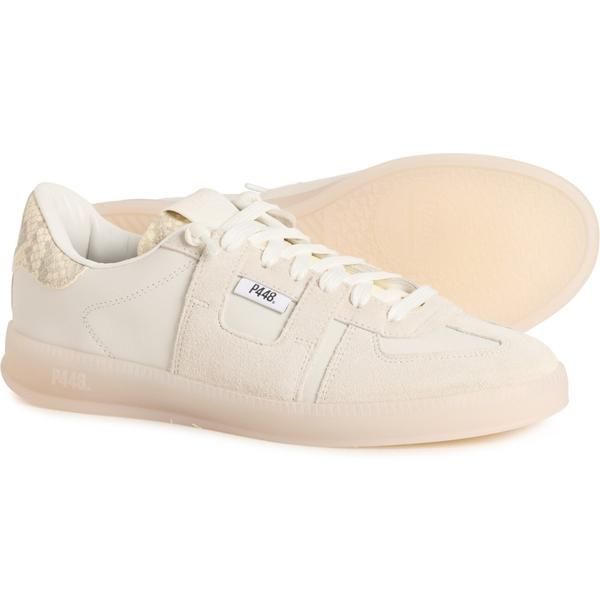 ピーフォーフォーエイト レディース シューズ スニーカー レース レザー P448 Made in Italy Monza LaceUp Sneakers Leather For Women Whit