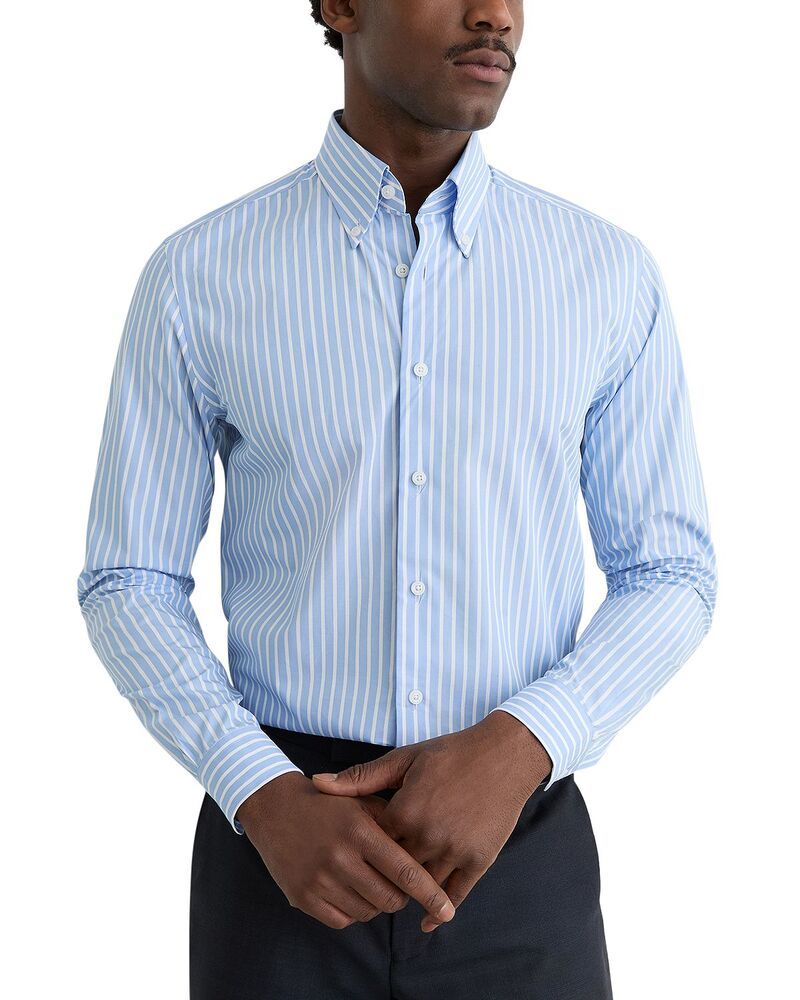 レイス メンズ トップス シャツ レギュラーフィット REISS Guyton Regular Fit Stripedresshirt Soft Blue ブルー