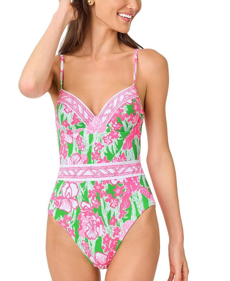 リリーピュリッツァー レディース 水着 上下セット Lilly Pulitzer Palma One Piece Swimsuit Puttingreen Hannah グリーン