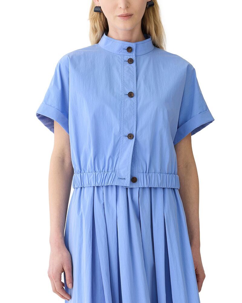 ラファイエットワンフォーエイト レディース アウター ジャケット・ブルゾン クロップド Lafayette 148 New York Short Sleeve Cropped Jacket Blue