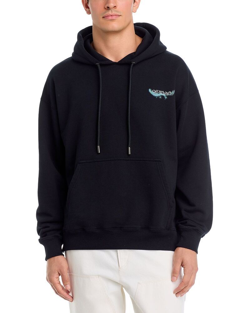 オフホワイト メンズ アウター パーカー・スウェット ロゴ グラフィック OffWhite Moon Skate Logo Graphic Drawstring Hoodie Black ブラック
