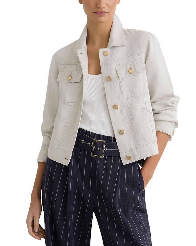レイス レディース アウター ジャケット・ブルゾン リネン REISS Tencel Linen Jacket Neutral