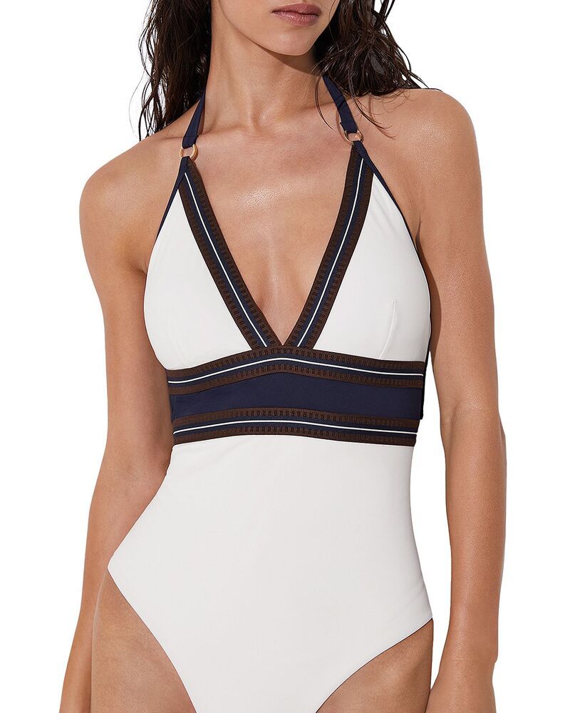 レイス レディース 水着 上下セット REISS Giana One Piece Swimsuit IvoryNavy アイボリー