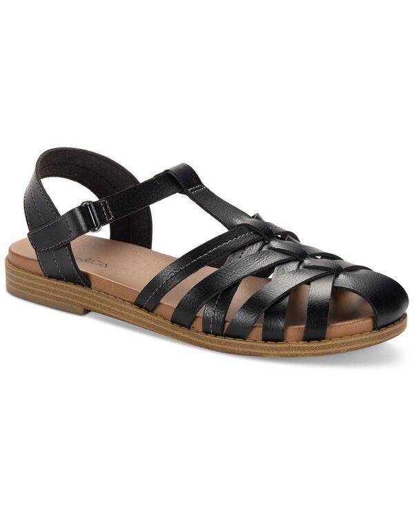 スタイルアンドコー レディース シューズ サンダル Style Co Womens Madridd Flat Sandals Blk Beauty