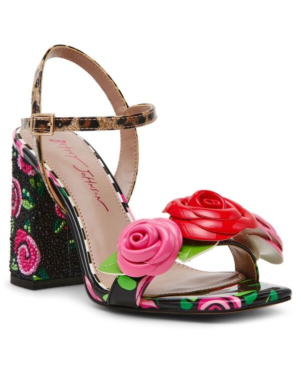 ベッツィジョンソン レディース シューズ サンダル Betsey Johnson Womens Krystle Open Toe Dressandals Black Rose ブラック