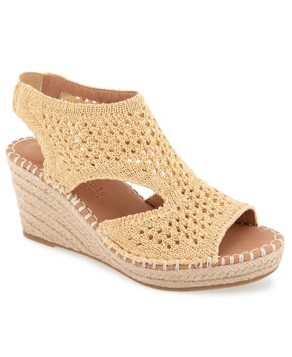 ジェントルソウルズ レディース シューズ サンダル ニット Gentle Souls Womens Cody Knit Round Toe Wedge Sandals Natural Knit