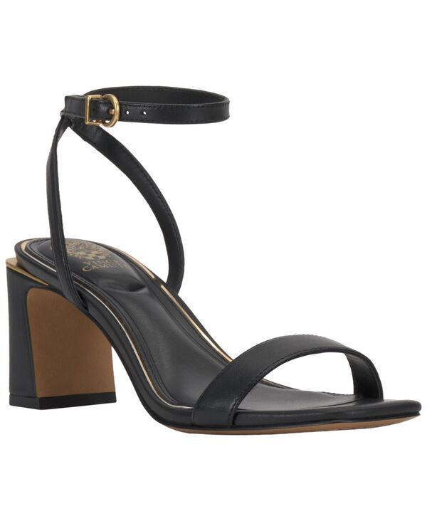 ヴィンスカムート レディース シューズ サンダル ヒール Vince Camuto Womens Hamda TwoPiece BlockHeel Dressandals Black Glazed S