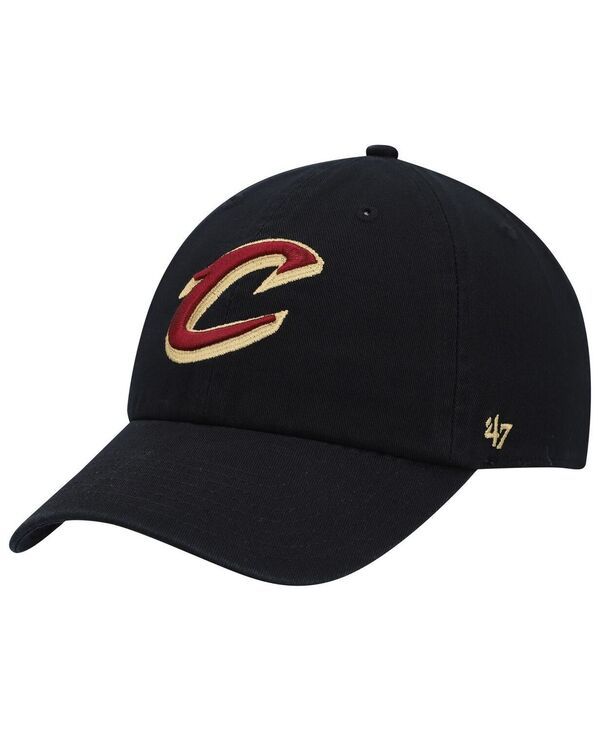 47 ブランド メンズ アクセサリー 帽子 ロゴ 47 Brand Mens 47 Black Cleveland Cavaliers Alternate Logo Clean Up Adjustab