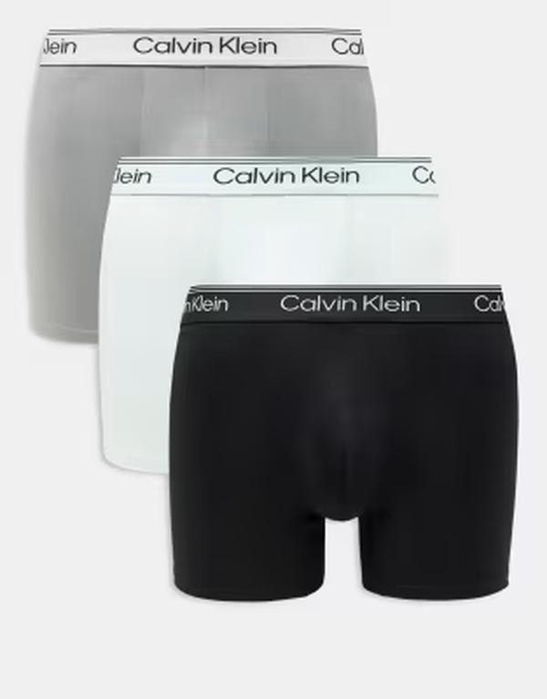 カルバンクライン メンズ アンダーウェア ボクサーパンツ Calvin Klein Microfibre Stretch 3 pack boxer briefsgrayaqua BlackLight