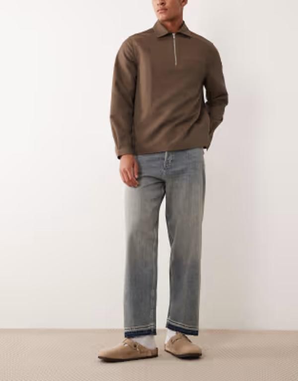 ジャック アンド ジョーンズ メンズ ボトムス デニムパンツ ジーンズ Jack Jones Alex baggy jeans in mid blue with tint Blue Denim デニム