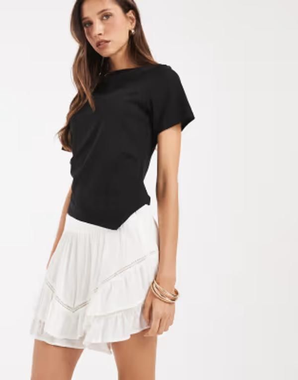 オンリー レディース ボトムスカート フリル ONLY ruffled skort WHITE ホワイト