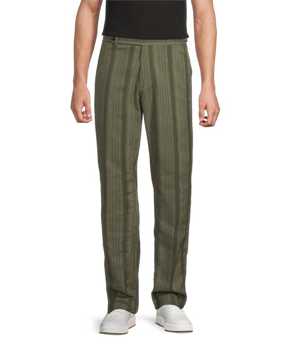 ムラノ メンズ ボトムス カジュアルパンツ Murano Seville Collection Stripe Zac Fit Suit Separates Dress Pants Green グリーン