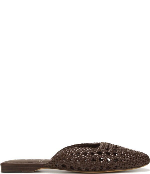サムエデルマン レディース シューズ パンプス レザー Sam Edelmanola Woven Leather Square Toe Mules Dark Brown ブラウン