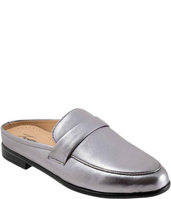 トロッターズ レディース シューズ パンプス レザー Trotters Lola Leather Piping Mules Pewter ピューター
