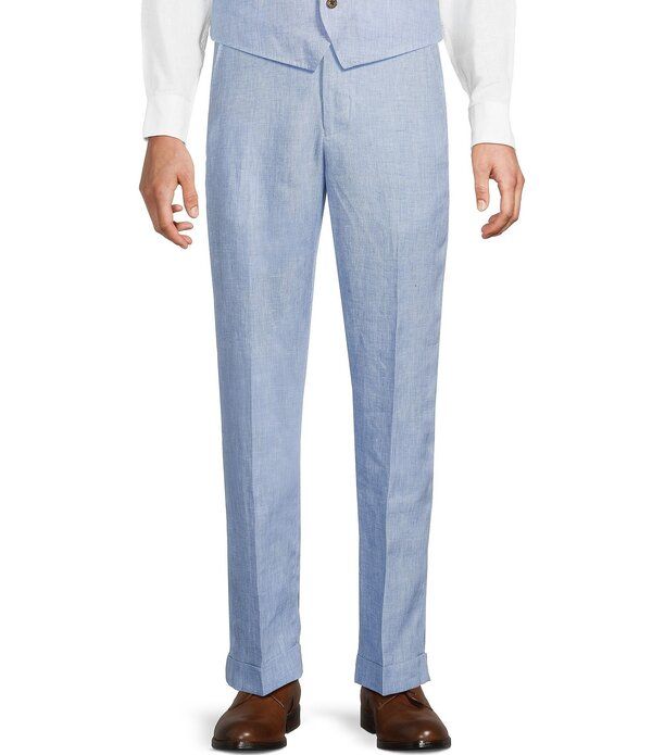ムラノ メンズ ボトムス カジュアルパンツ リネン Murano Baird McNutt Linen Zaclassic Fit Flat Front Suit Separates Pants Bl