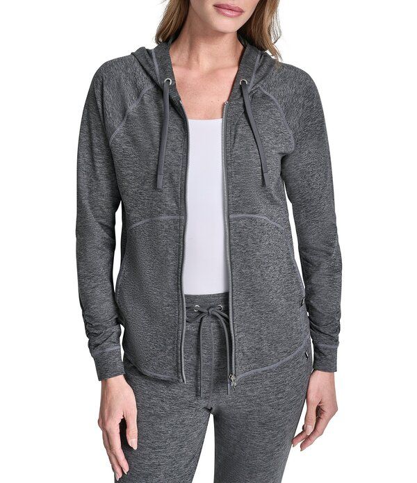 ダナキャラン レディース アウター ジャケット・ブルゾン パーカー DKNY Sport By Donna Karan Coordinating Spacedye Raglan Sleeve Full