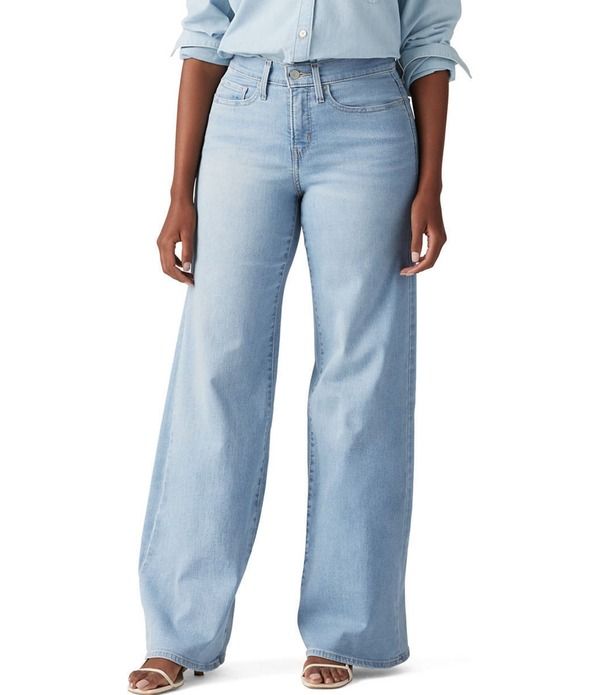 リーバイス レディース ボトムス デニムパンツ ワイドレッグ ジーンズ LevisR 318 Shaping Mid Rise Wide Leg Jeans Tall Glass Of Water