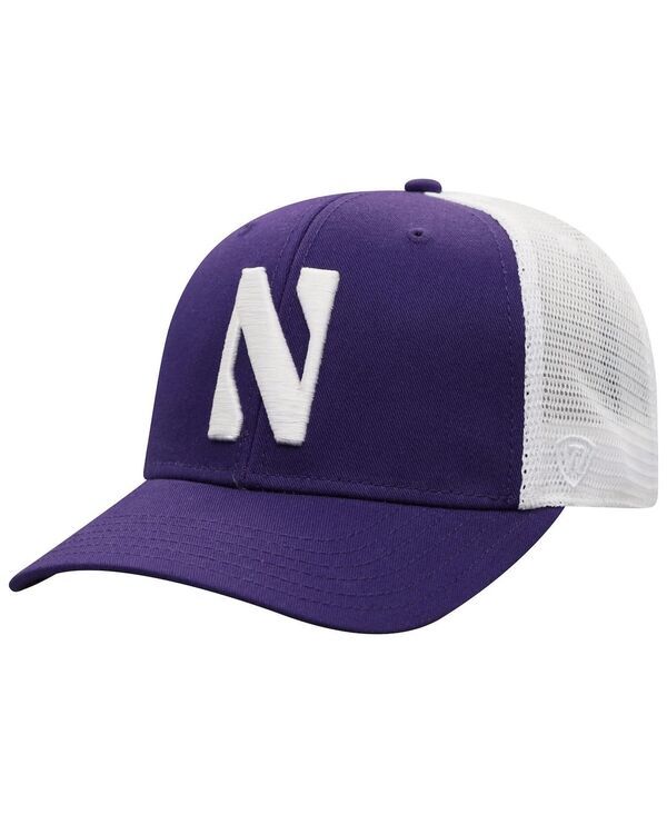 トップオブザワールド メンズ アクセサリー 帽子 Top of the World Mens Purple and White Northwestern Wildcats Trucker Snapba