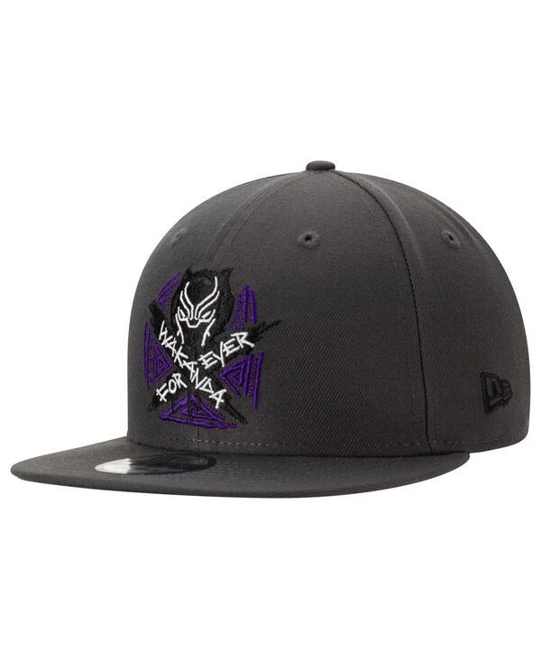 ニューエラ メンズ アクセサリー 帽子 New Era Mens Charcoal Black Panther Wakanda Forever Adjustable Snapback Hat Char