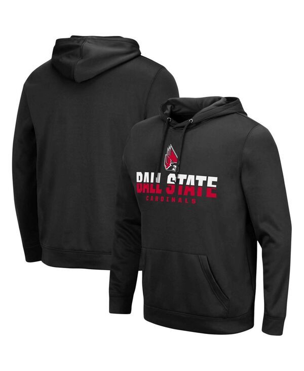 コロシアム メンズ アウター パーカー・スウェット パーカー Colosseum Mens Black Ball State Cardinals Lantern Pullover Hoodie Bla