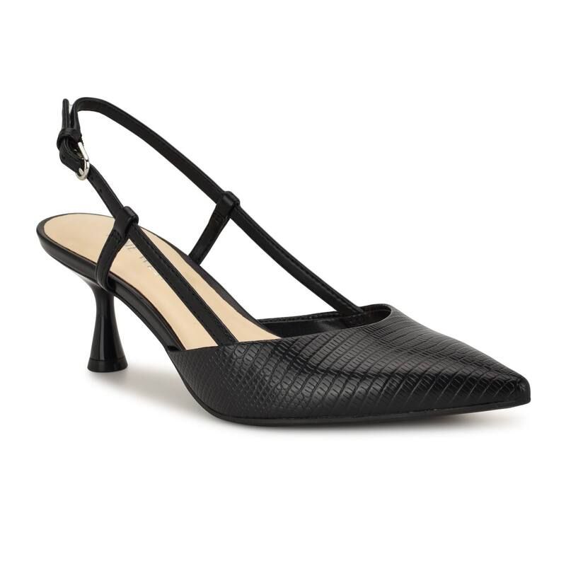 ナインウェスト レディース シューズ パンプス Nine West Rowen Womenslingback Dress Pumps Black Lizard ブラック