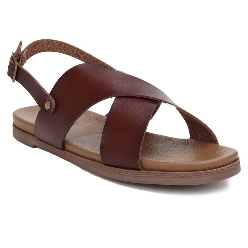 ヨキ レディース シューズ サンダル Yoki DOREEN03 Womens Flat Criss Cross Backstrap Sandals Mocha モカ