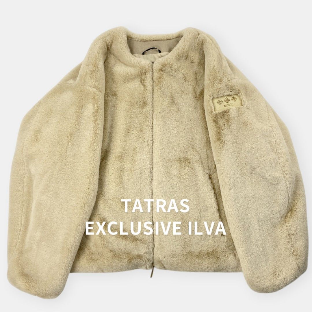 美品 TATRAS ILVA 25AW タトラス 別注 エコファー ノーカラー ブルゾン