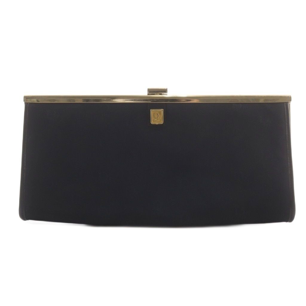 クリスチャンディオール Christian Dior クラッチバッグ パーティバッグ がま口 紺 ネイビー /AN37 ■OH