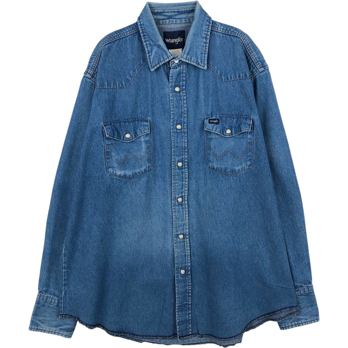 古着 ラングラー Wrangler 長袖 デニムウエスタンシャツ メンズXL相当/eaa652163