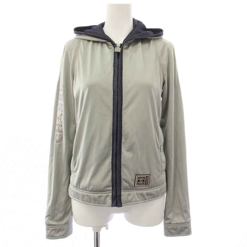 シャネル CHANEL 05P スポーツライン ジップパーカー アウター フード ココマーク 裏地メッシュ 36 グレー P25329W03534 /YT