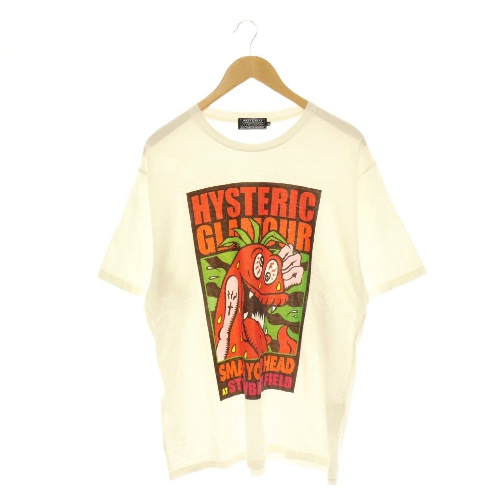 ヒステリックグラマー HYSTERIC GLAMOUR 25SS SMASH YOUR HEAD SBM Tシャツ カットソー 半袖 XL ホワイト /HK ■OS