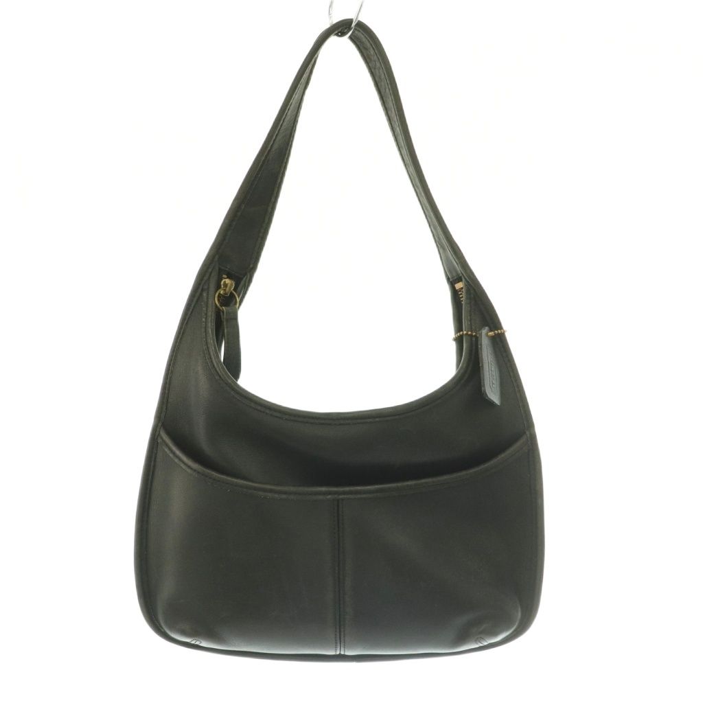 コーチ COACH OLD Ergo Hobo エルゴ ホーボー ワンショルダーバッグ レザー ワンカラー ロゴチャーム 黒 ブラック 9033 /BB