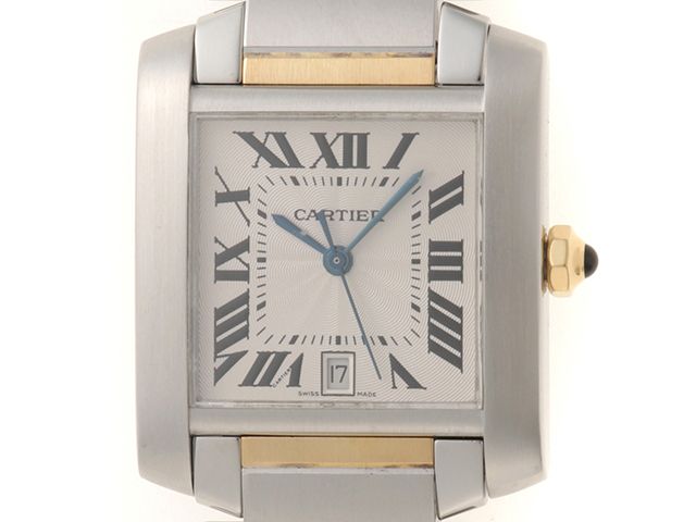 CARTIER カルティエ タンクフランセーズ LM W51005Q4 腕時計 スティール/K18イエローゴールド シルバー文字盤 自動巻き レディース【中古】472