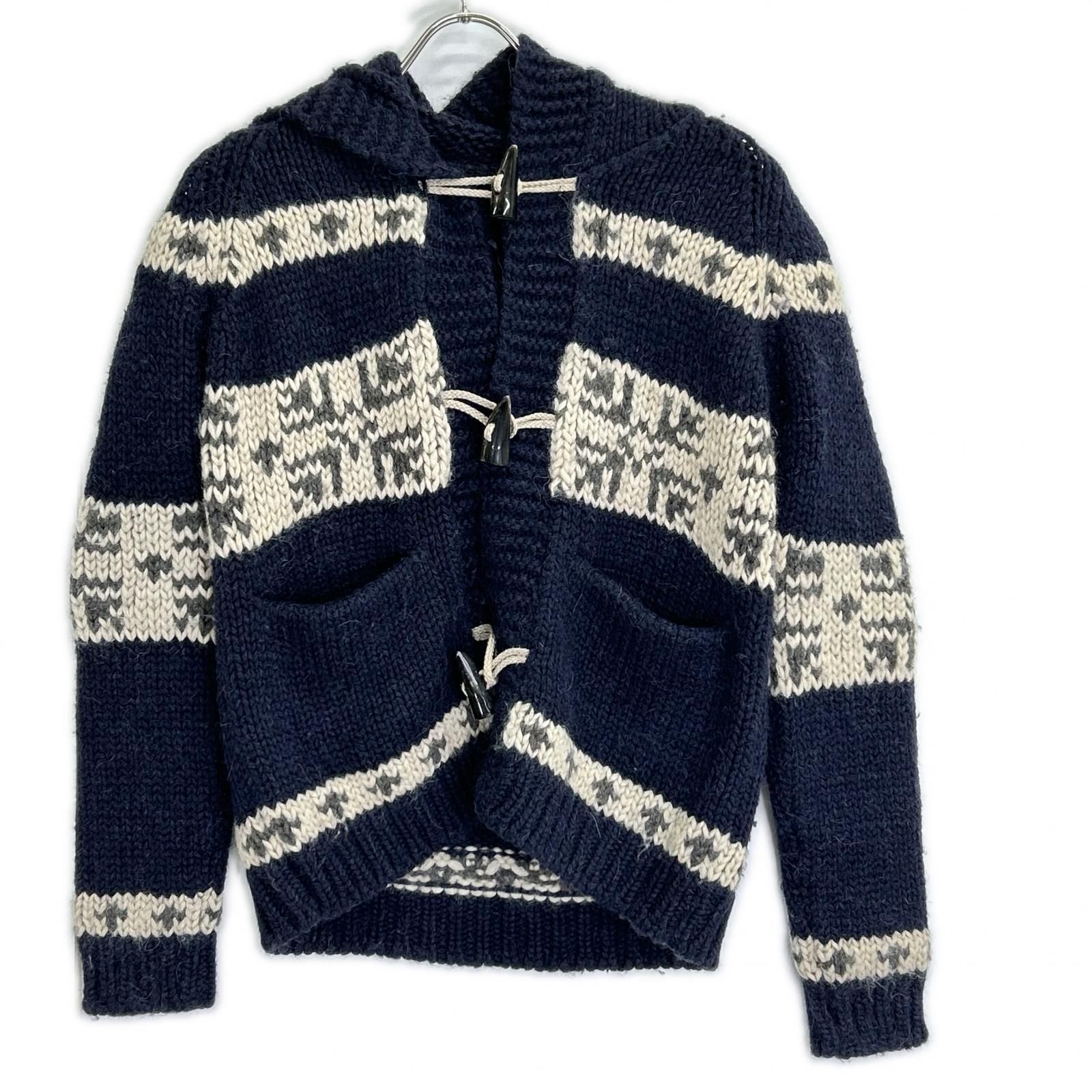 美品　ロベルトコリーナ　ニットコート　アルパカ　モヘア　大きいサイズ　LL ROBERTO COLLINA ロベルトコリーナ ネイビー アルパカ混 ニット
