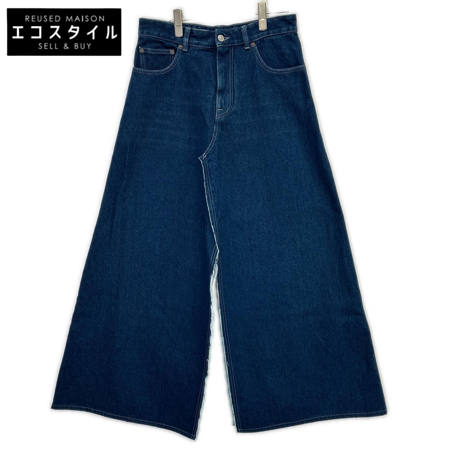 MM6　エムエムシックス　S52MA0144 21AW インディゴ ビックスリットデニムスカート　42