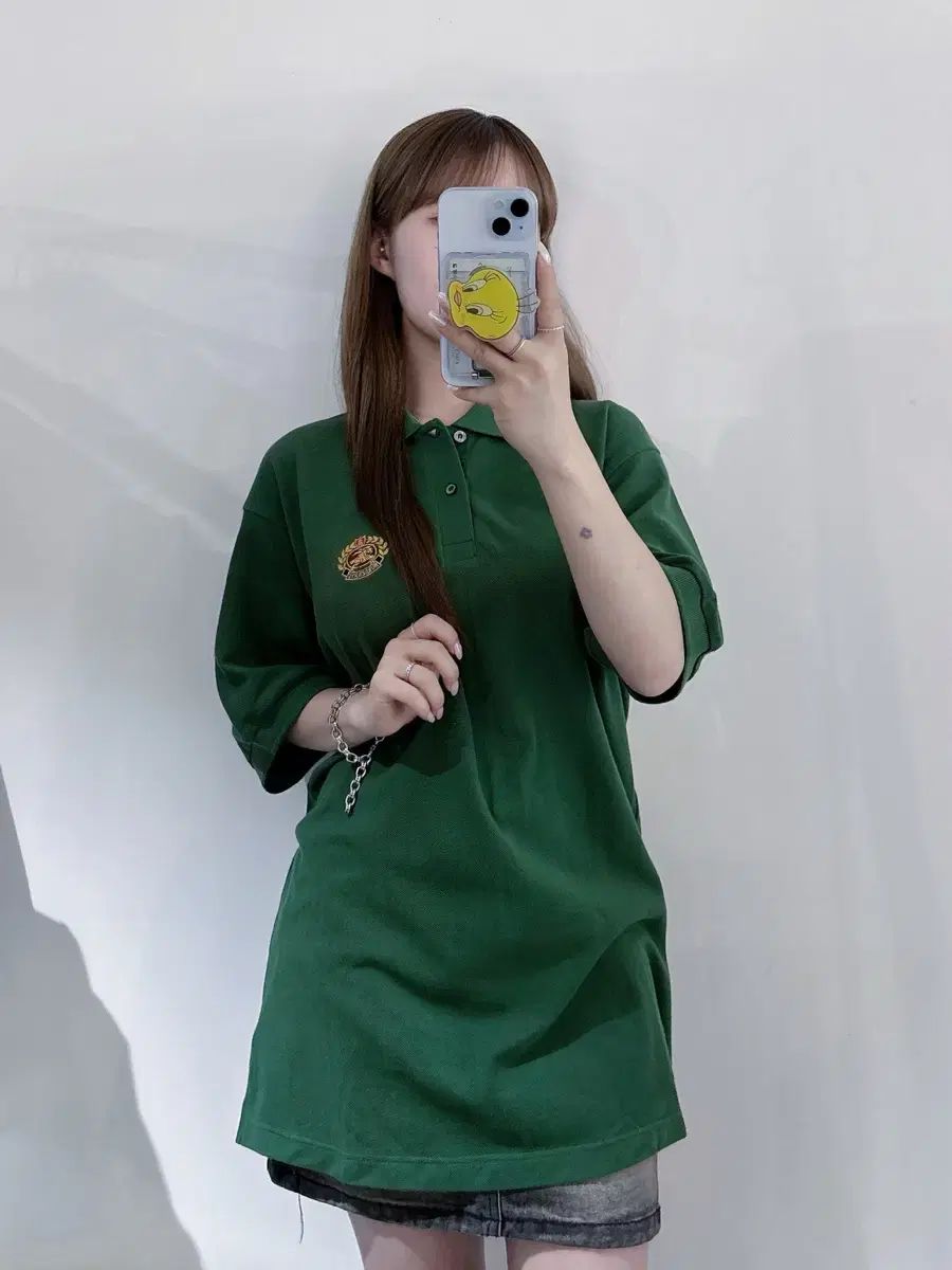 バーバリー 90s ダークグリーン 半袖 カラーTシャツ