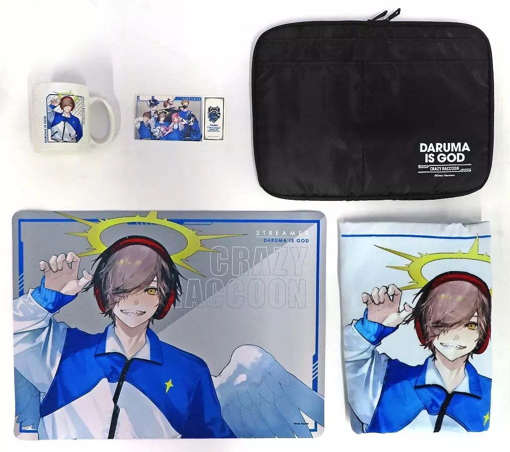 【中古】グッズセット だるまいずごっど 推し活セット+ステッカー 「Crazy Raccoon×ローソン キャンペーン」 Loppi・HMV＆BOOKS online限定