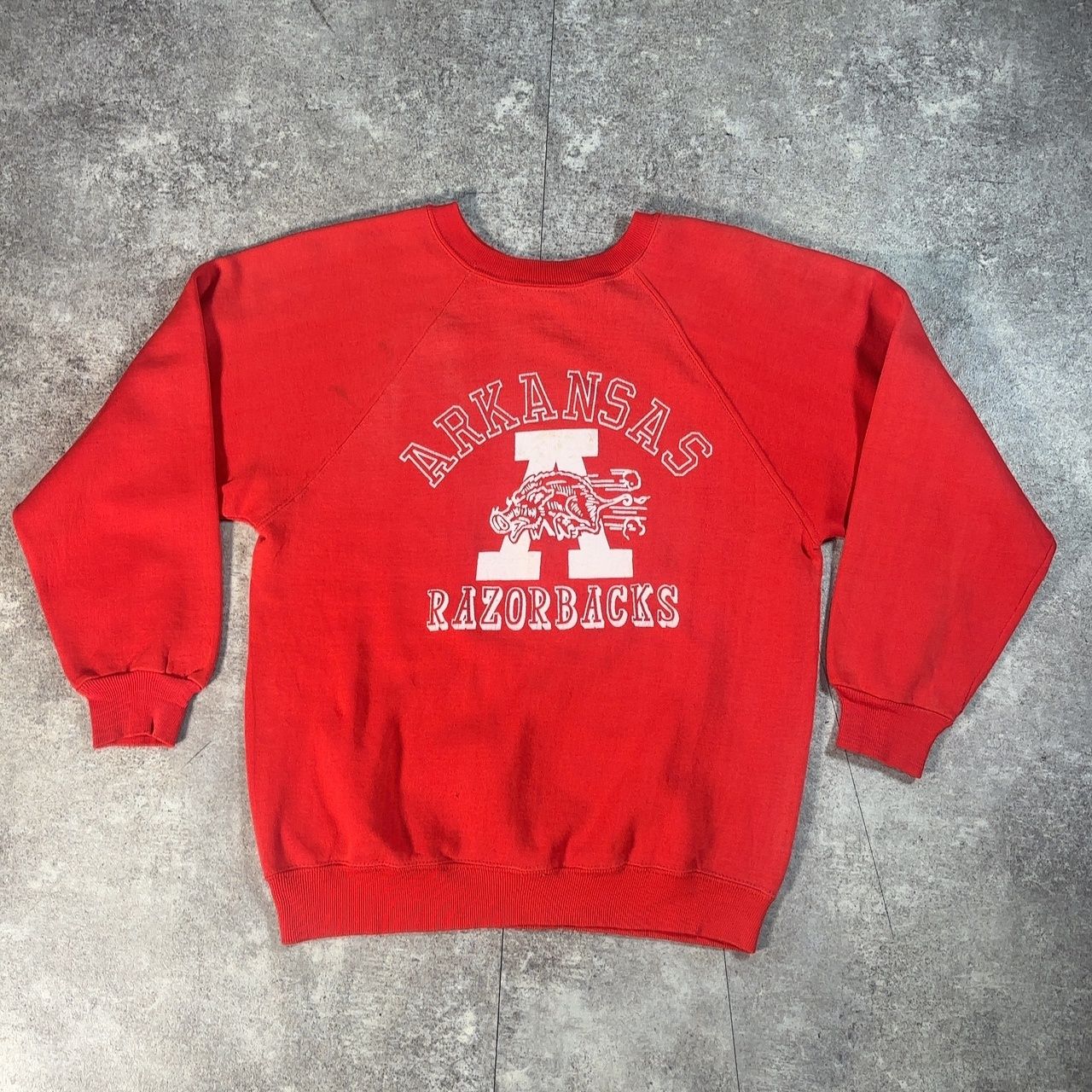 70’s unknown カレッジスウェット ラグランスウェット vintage ヴィンテージ レッド ARKANSAS メンズ トップス アメカジ