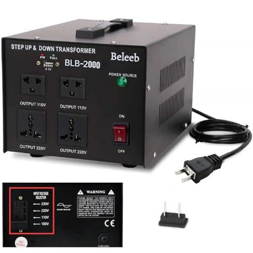 トランス 2000W 100V/110Vから220V/230Vへ 昇降圧可能 国内外対応 旅行・ビジネス・留学に 変圧器Ju