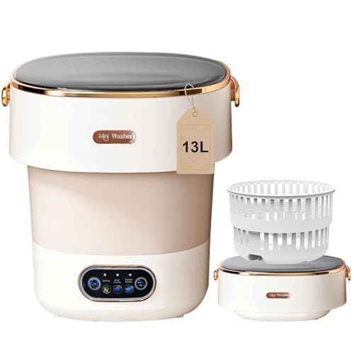 小型洗濯機 13L 大容量、40W 静音モーター搭載、ポータブルミニせんたく、ブルーライトによる殺菌消臭機能、小型脱水機能付き、操作カンタン、高速脱水、下着・靴下・ベイビー服・タオル洗浄、一人暮らし・寮・アパート ・旅行に最適、コンパクト 時短 速乾 部屋Ju